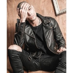 Kollar Clothing Mens Aged Moto Leather Jacket Coppertone